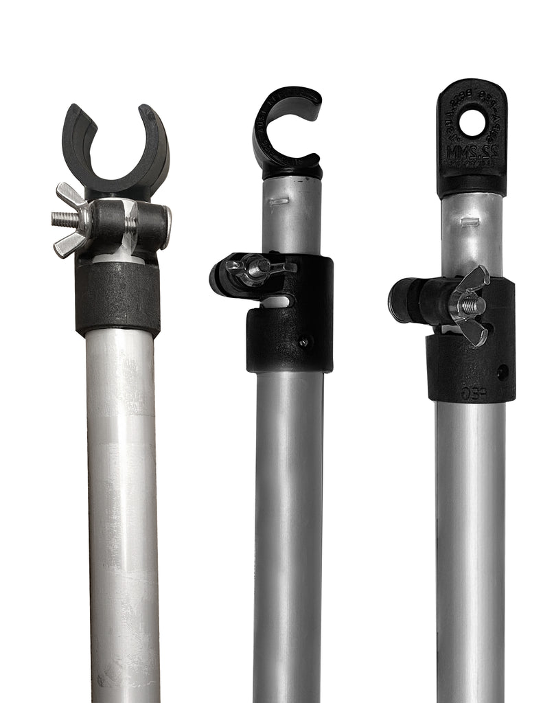 Aluminium Spreader Poles | Tube Diameter 22.2 / 25.4mm | Nylon Collar Clamp (Choose Fitting & Length)