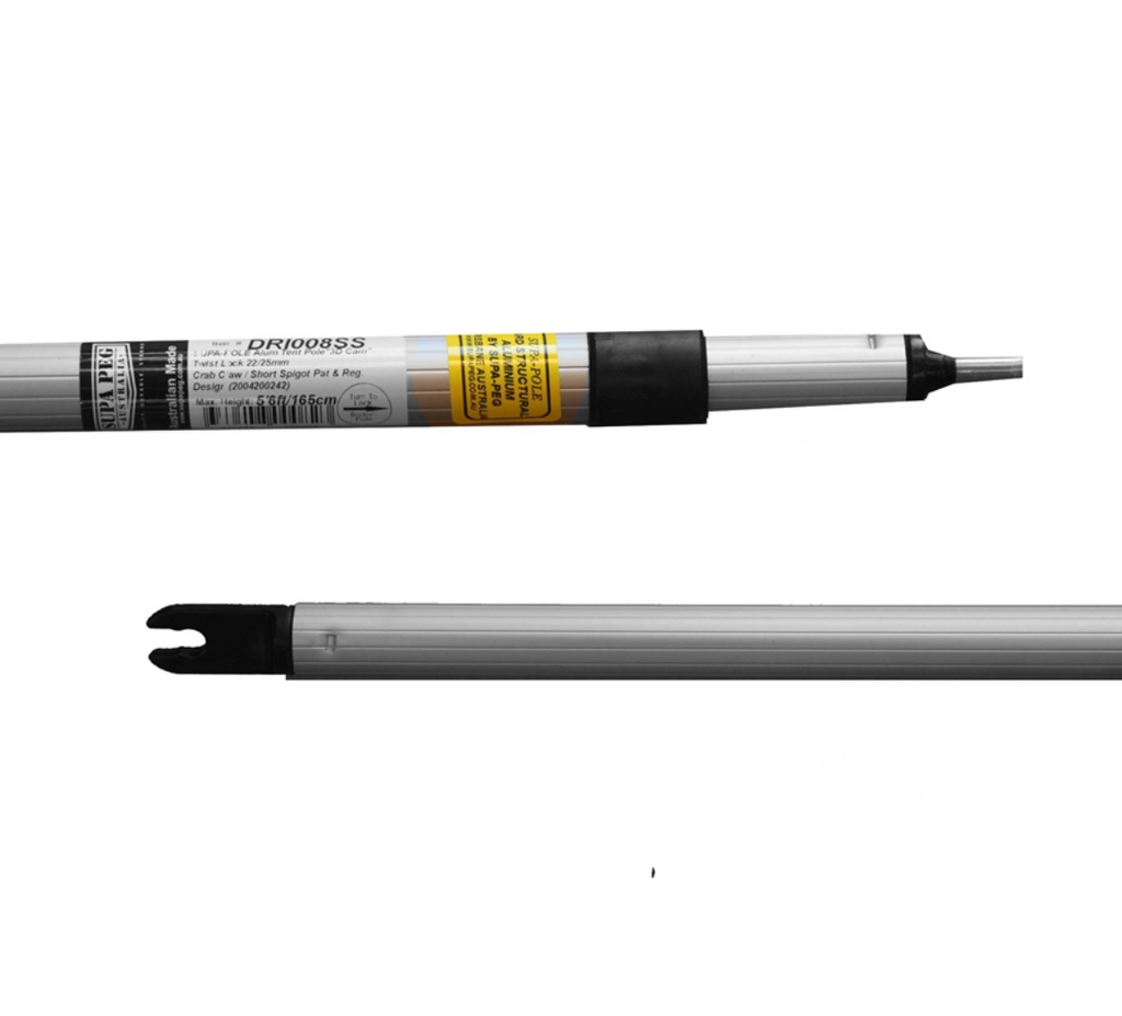 Supapeg 8ft wing awning pole with spreader for 4WD awning accessories, shown in the image with attachment details.