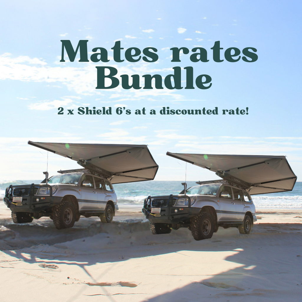 SALE MATES RATES BUNDLE! 2 x OUTBOUND Shield 6 Freestanding Awning- 270 degree