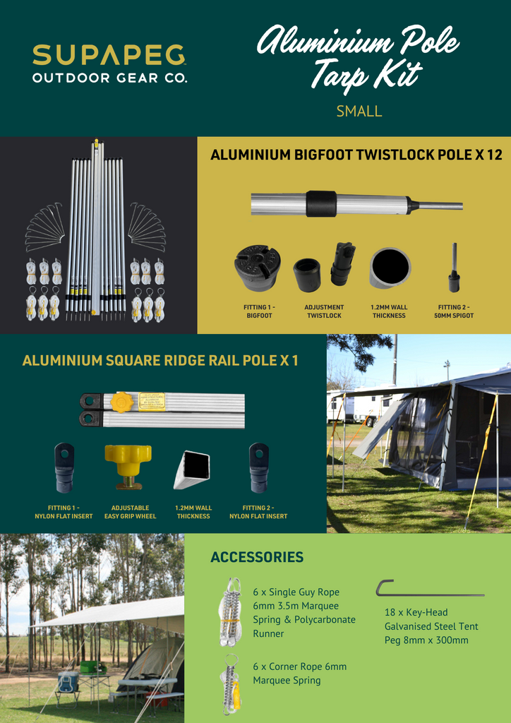 Aluminium Pole Tarp Kits Supa Peg Australia